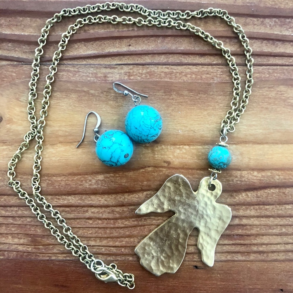 Angel necklace with matching earrings